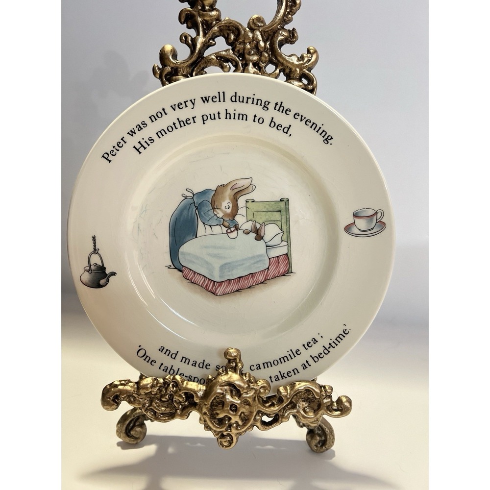 VTG Wedgwood Beatrix Potter PETER RABBIT Bread/Biscuit 6-3/4 inch Plate Set of 2 - Picture 2 of 9